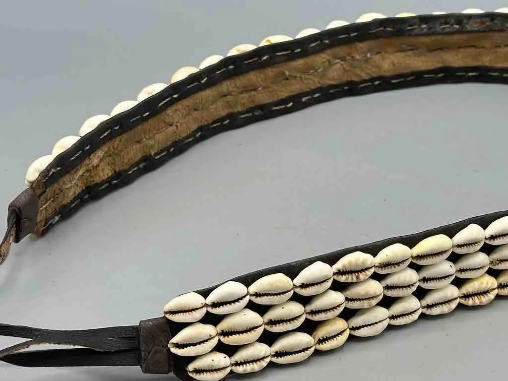 African Finest Quality Cultural Wide Real Cowrie Shell-Leather Tie Closure Belt - 4 colors