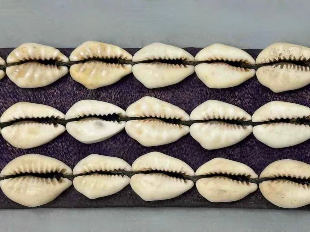 African Finest Quality Cultural Wide Real Cowrie Shell-Leather Tie Closure Belt - 4 colors