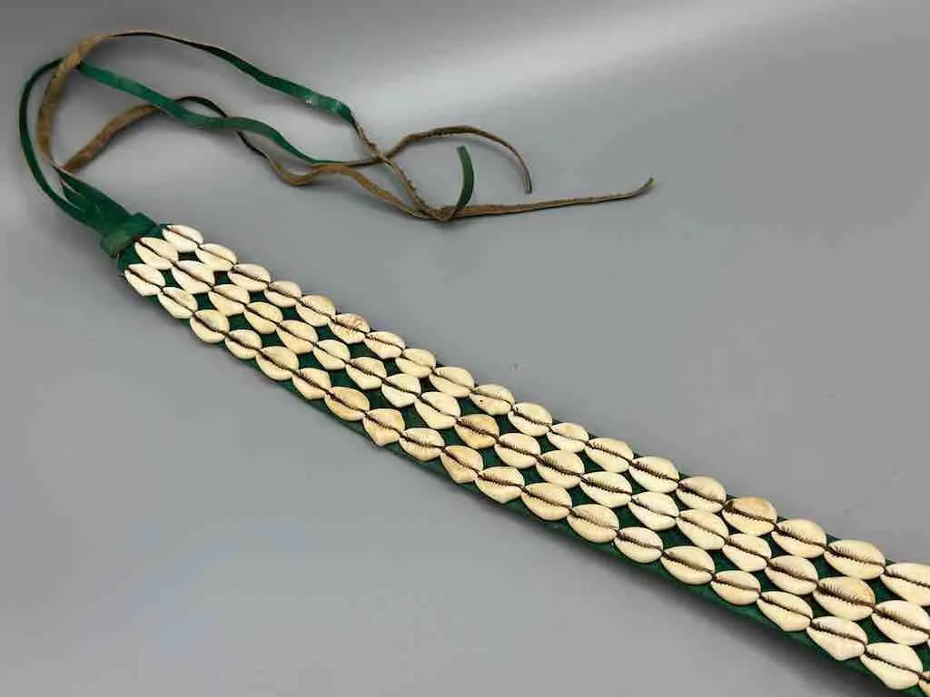 African Finest Quality Cultural Wide Real Cowrie Shell-Leather Tie Closure Belt - 4 colors
