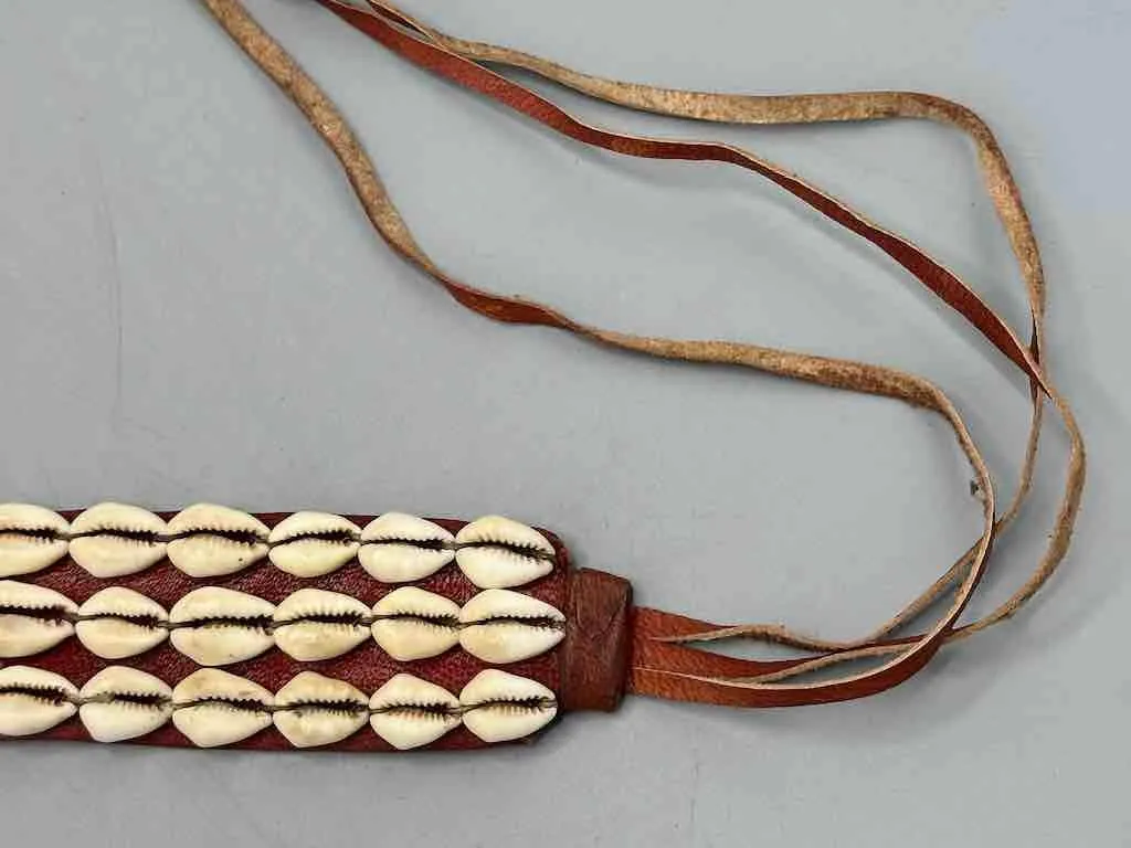 African Finest Quality Cultural Wide Real Cowrie Shell-Leather Tie Closure Belt - 4 colors