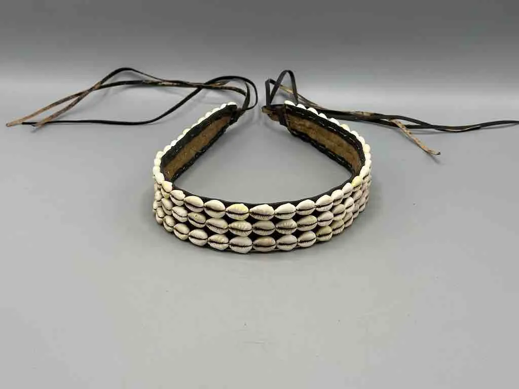 African Finest Quality Cultural Wide Real Cowrie Shell-Leather Tie Closure Belt - 4 colors
