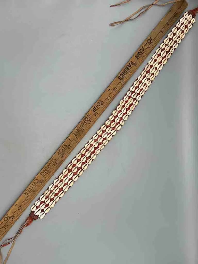 African Finest Quality Cultural Wide Real Cowrie Shell-Leather Tie Closure Belt - 4 colors