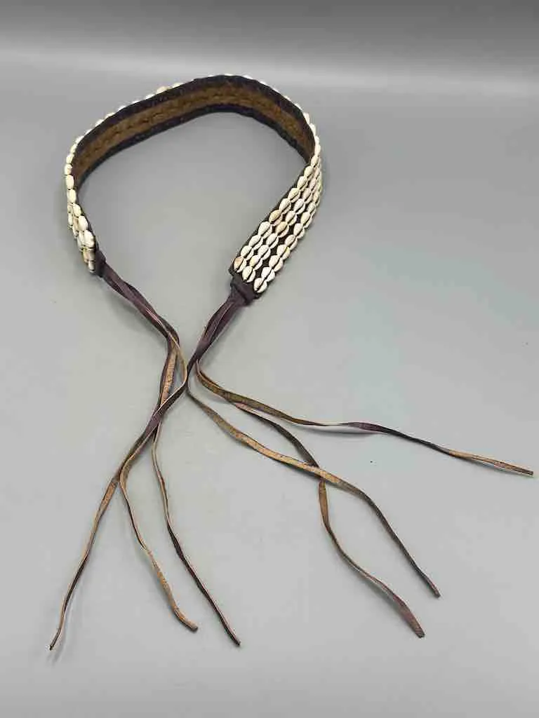 African Finest Quality Cultural Wide Real Cowrie Shell-Leather Tie Closure Belt - 4 colors