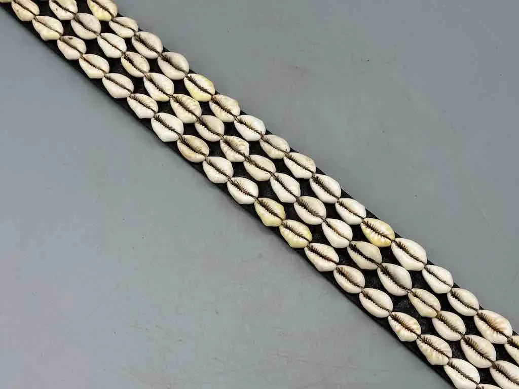 African Finest Quality Cultural Wide Real Cowrie Shell-Leather Tie Closure Belt - 4 colors