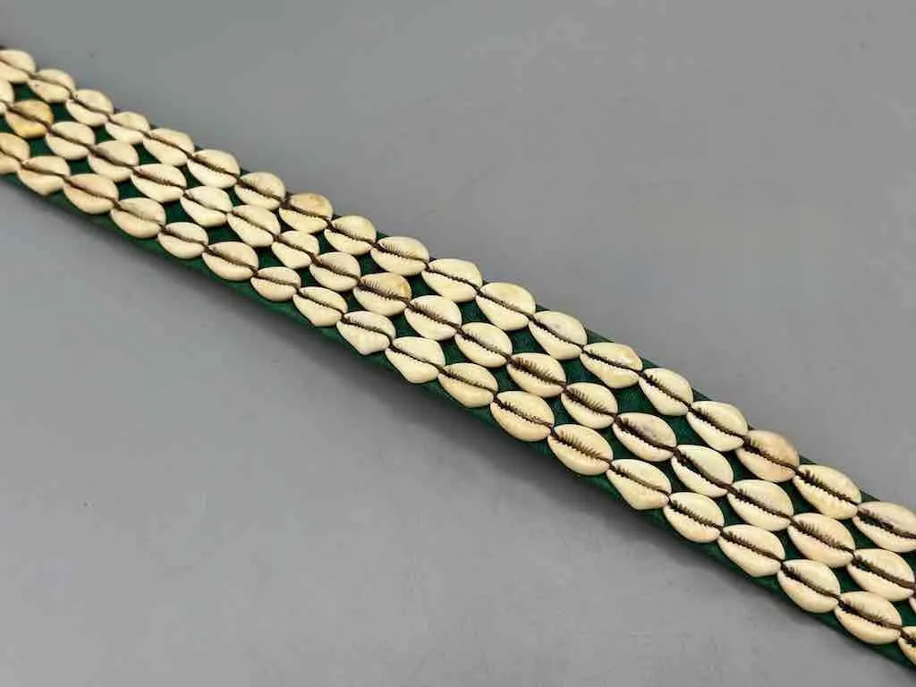 African Finest Quality Cultural Wide Real Cowrie Shell-Leather Tie Closure Belt - 4 colors