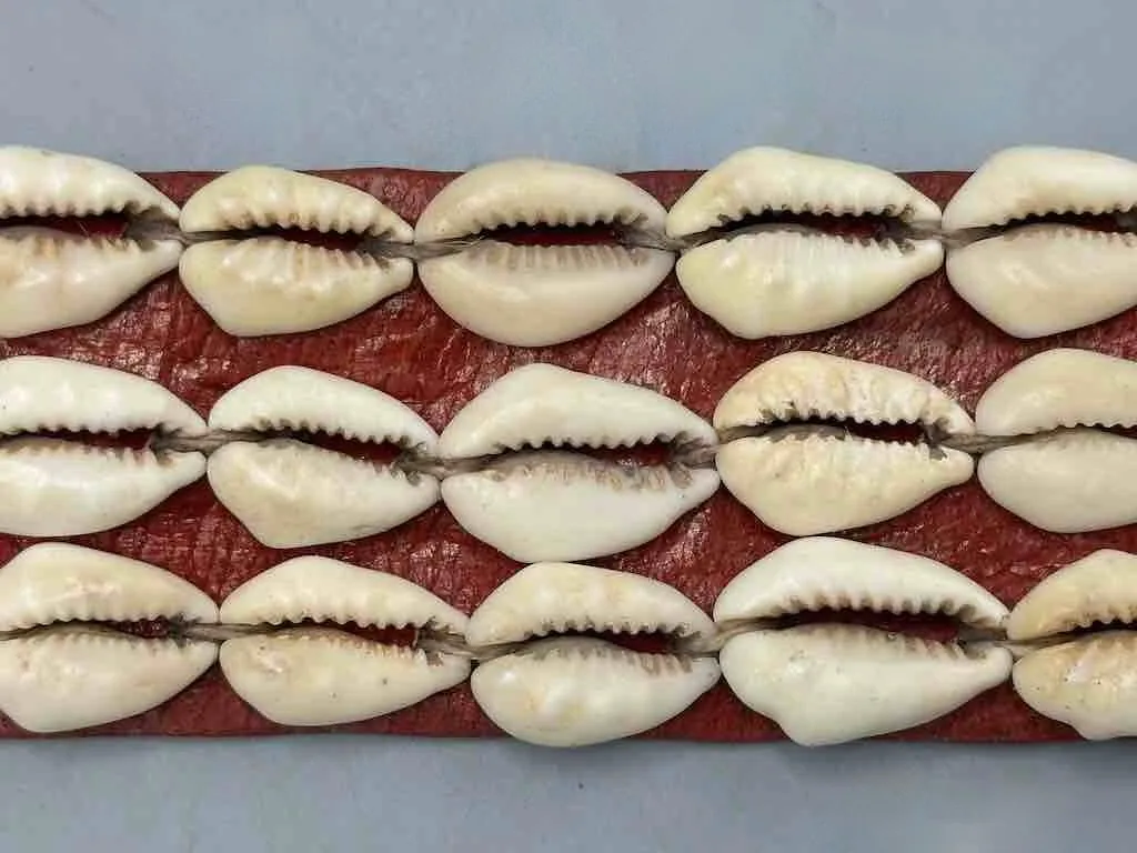 African Finest Quality Cultural Wide Real Cowrie Shell-Leather Tie Closure Belt - 4 colors