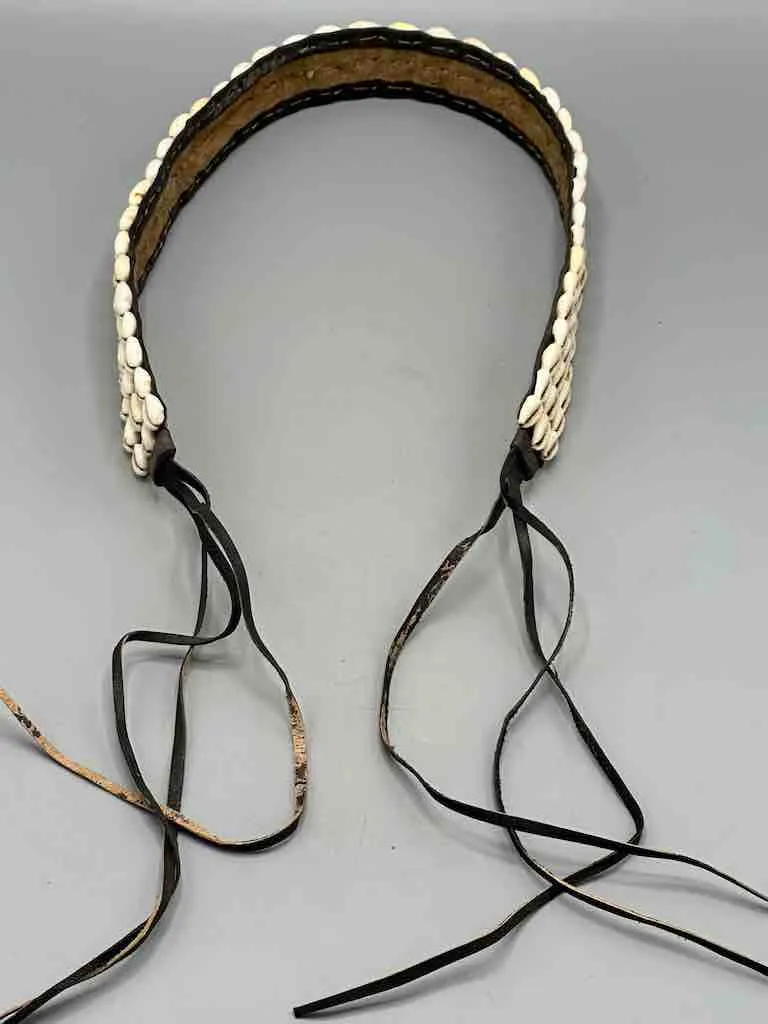 African Finest Quality Cultural Wide Real Cowrie Shell-Leather Tie Closure Belt - 4 colors
