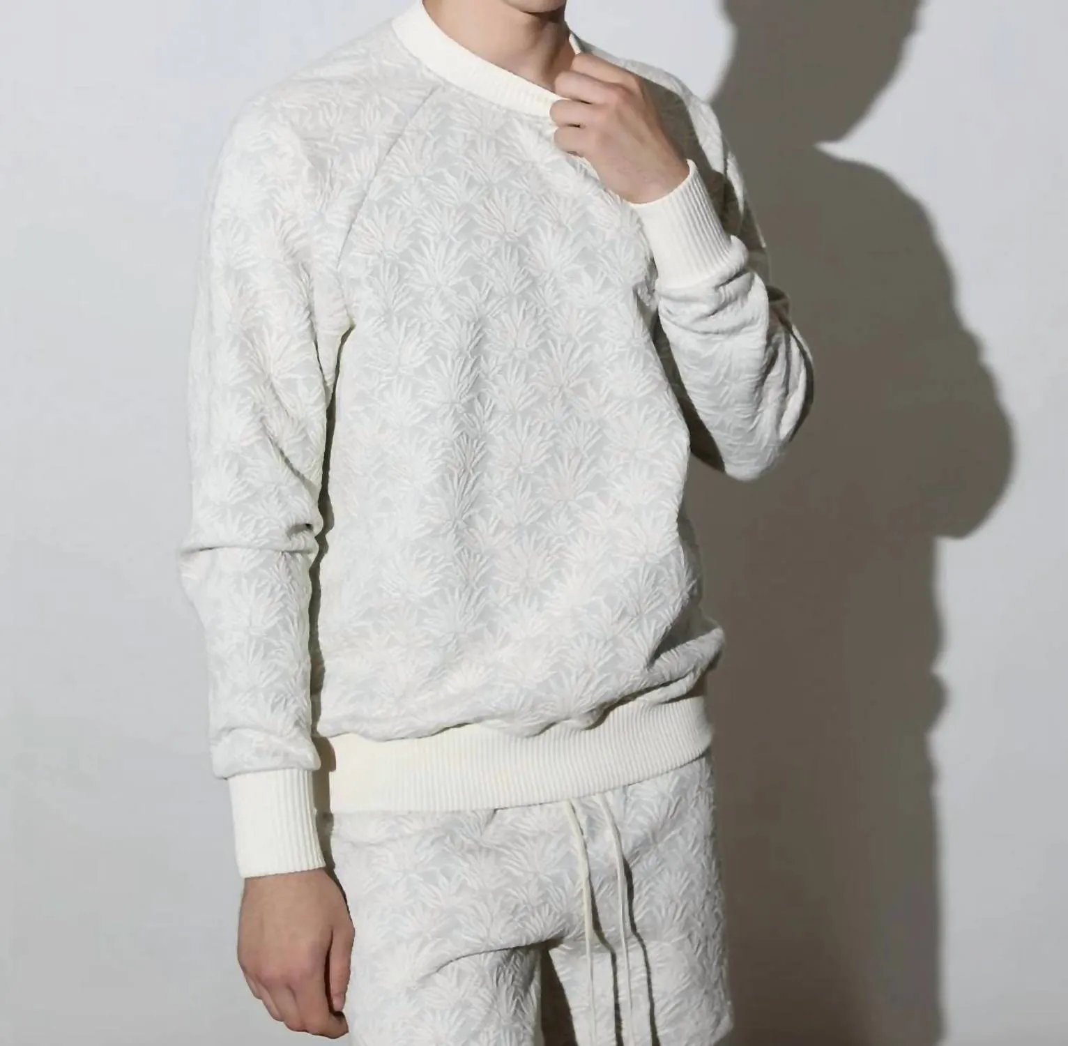 Agave 3D Blister Raglan Crewneck Top