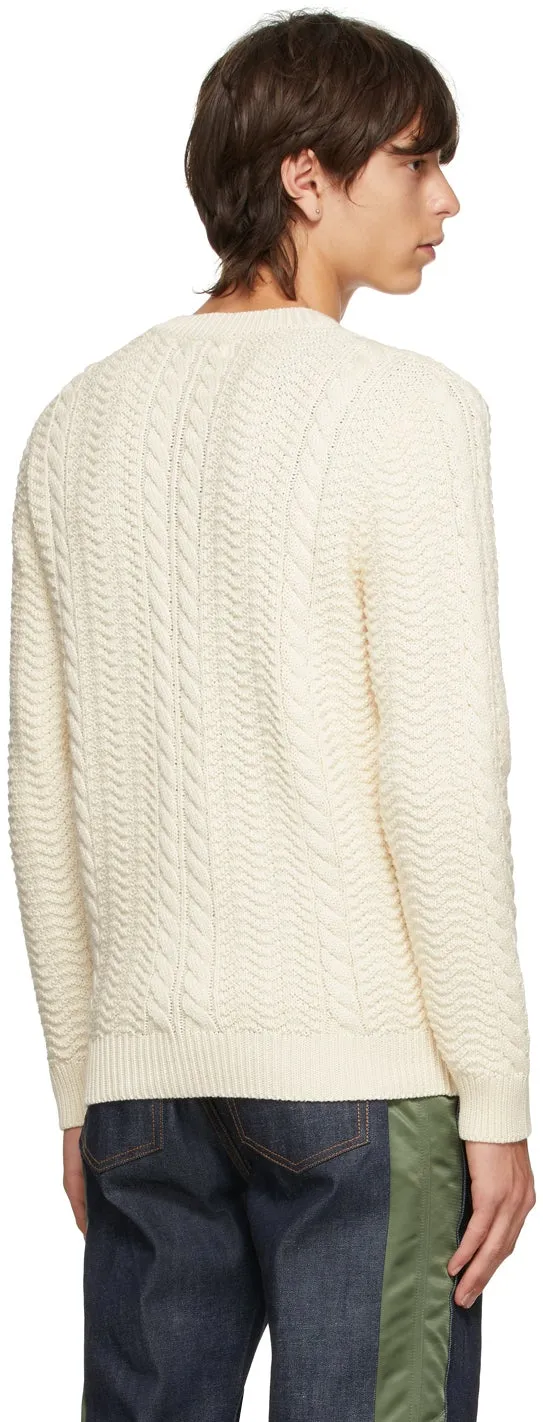 A.P.C. Off-White Cable Knit Clay Sweater