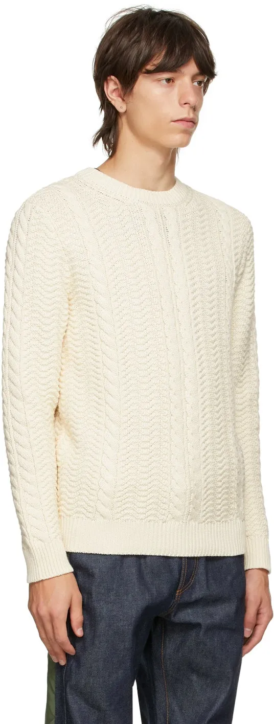 A.P.C. Off-White Cable Knit Clay Sweater