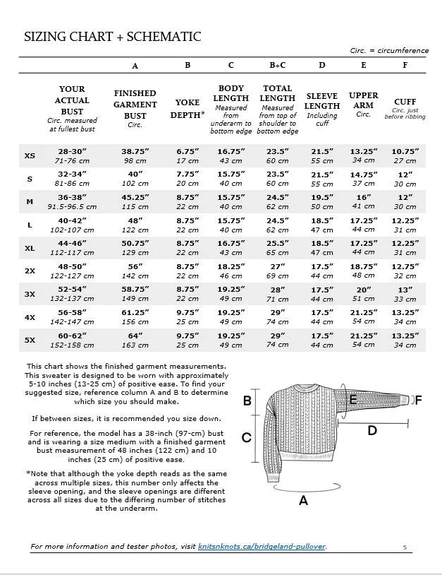Bridgeland Pullover Knitting Pattern