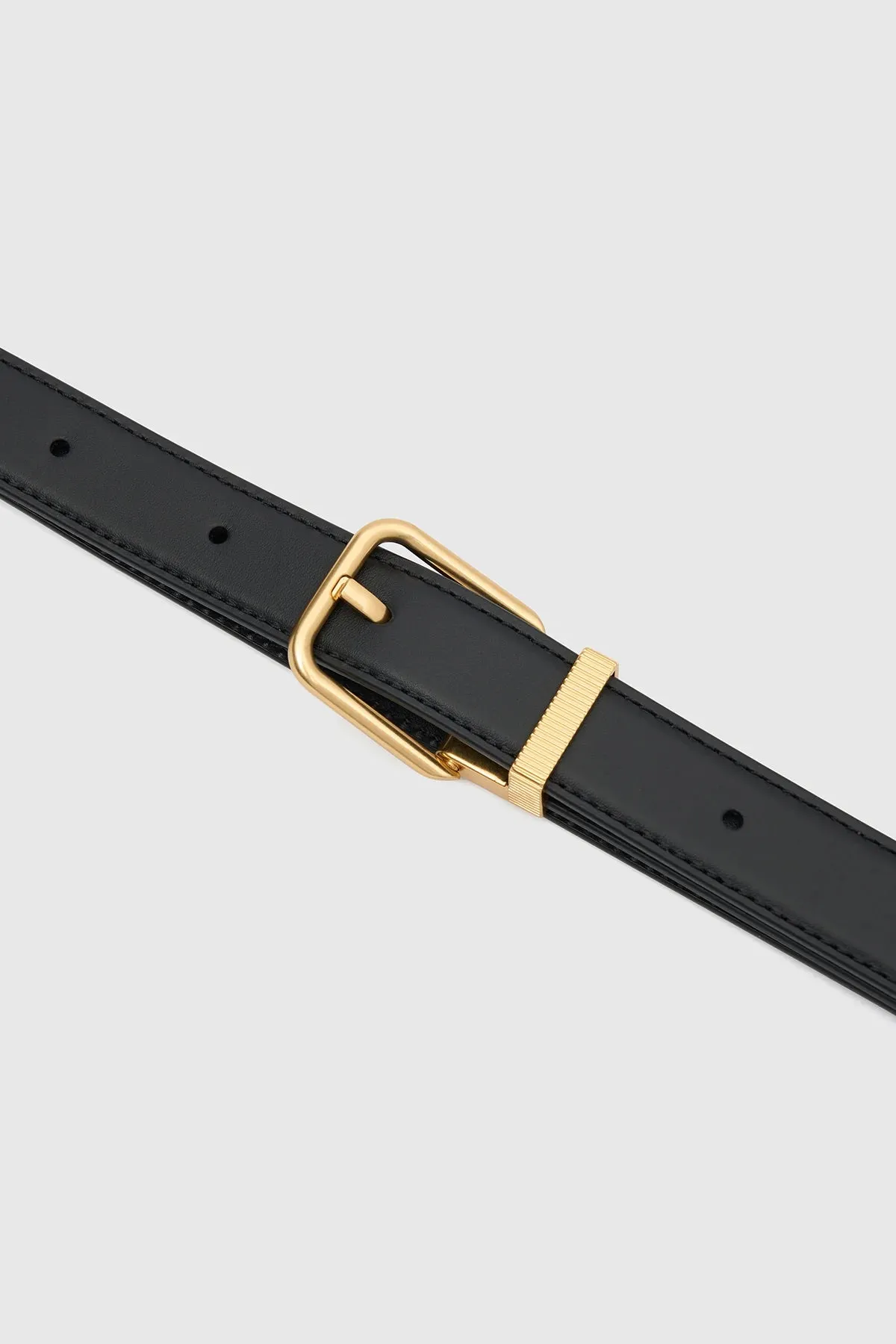 Camilla and Marc Emersyn Leather Belt in Black with Gold