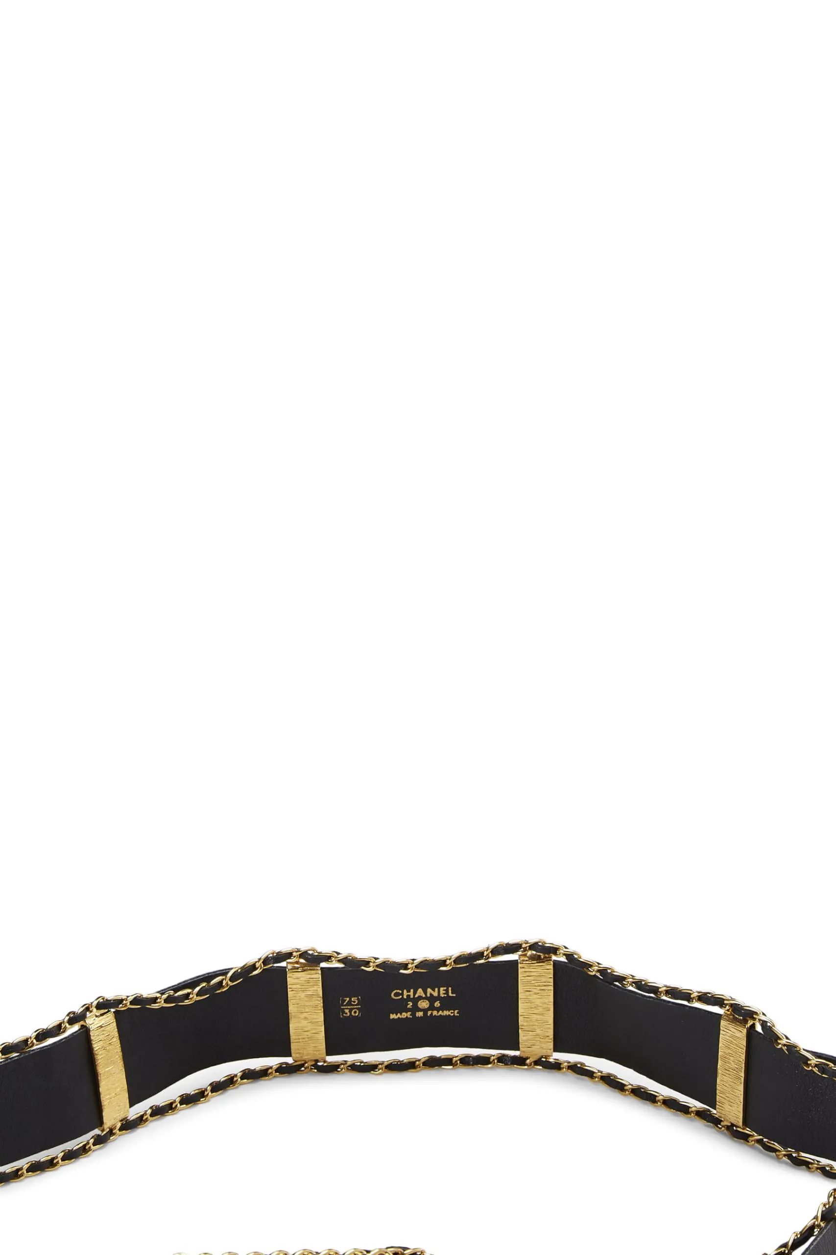 Chanel,  Black Leather 'CC' Buckle Belt 75, Black