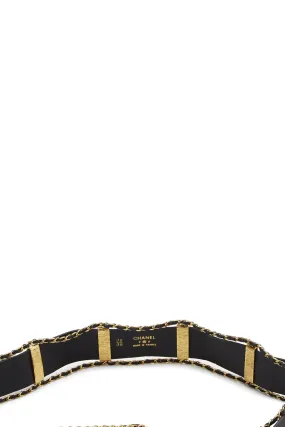 Chanel,  Black Leather 'CC' Buckle Belt 75, Black