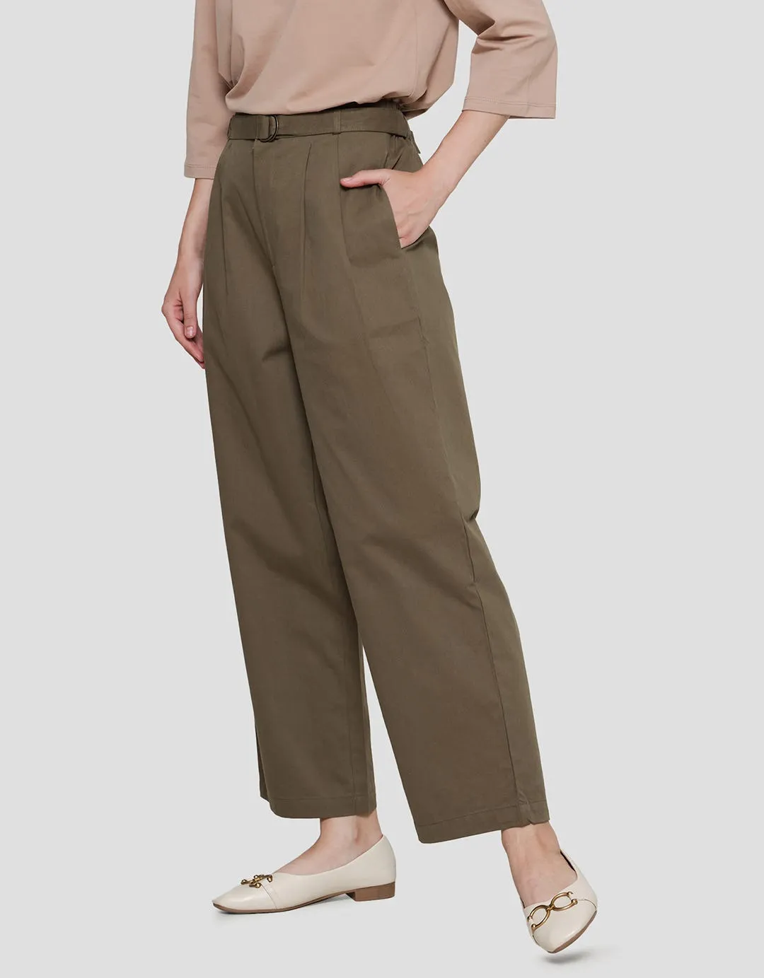 Connexion Belt Loose Celana Panjang Wanita