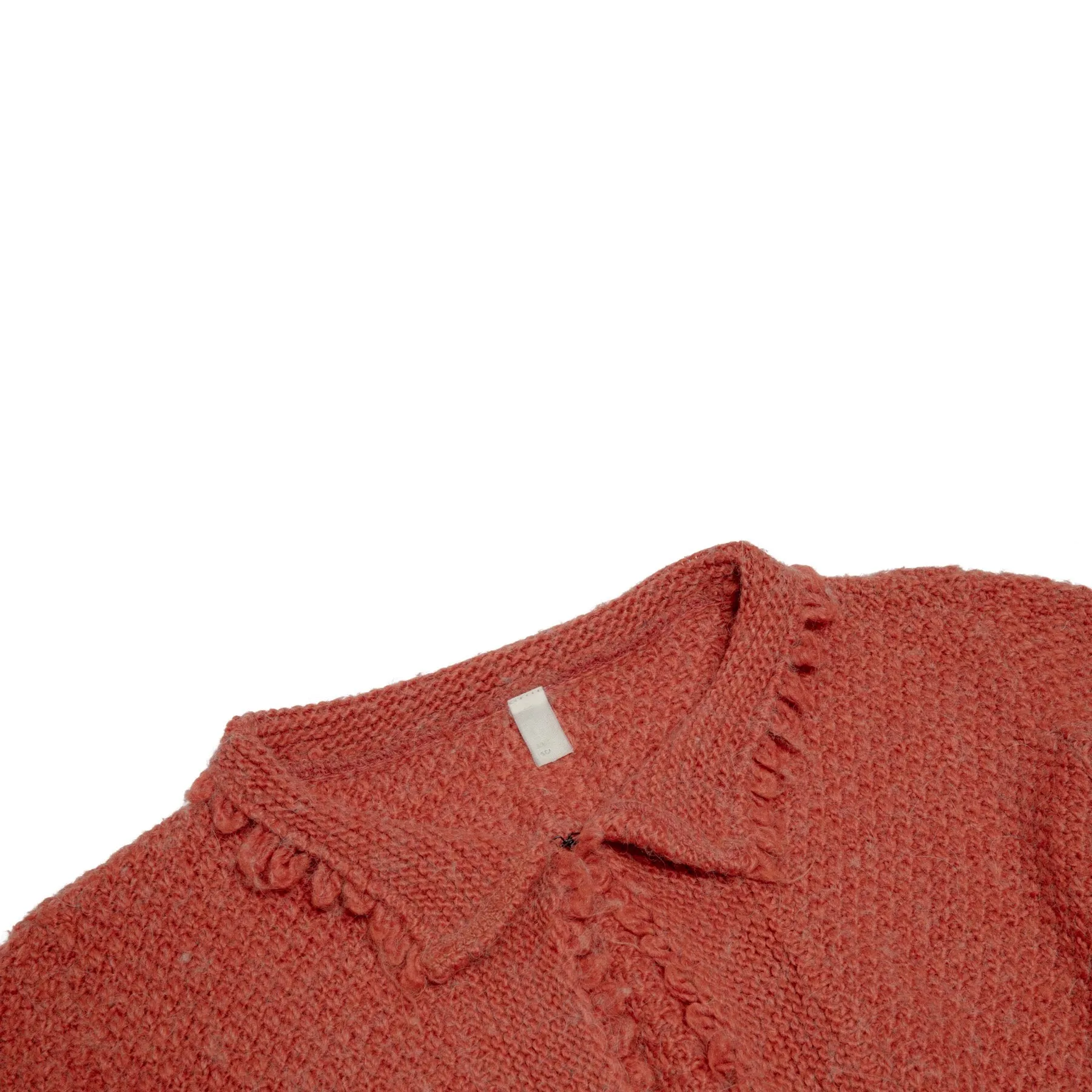 Garter Seed Stitch Picot Trim Cardigan