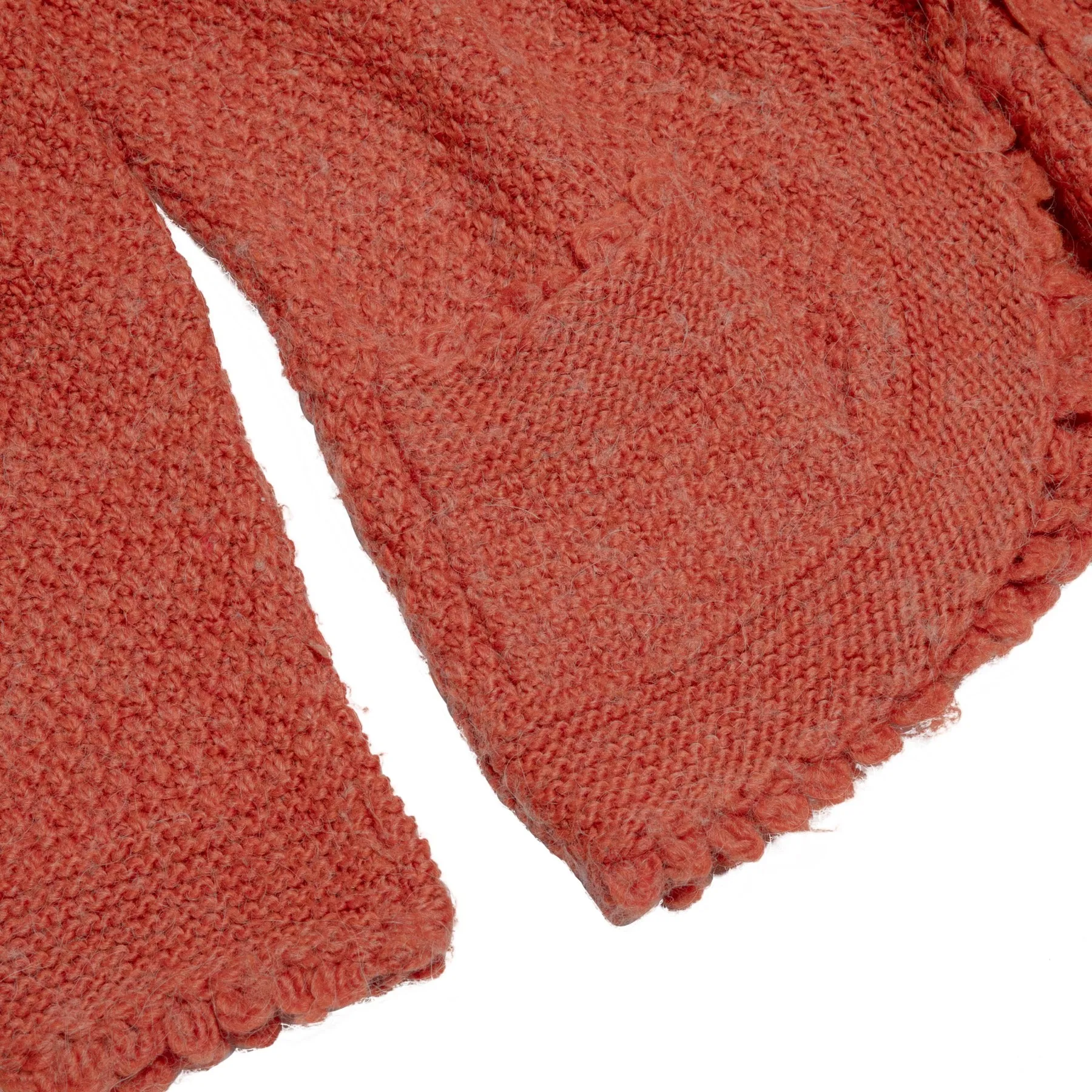 Garter Seed Stitch Picot Trim Cardigan