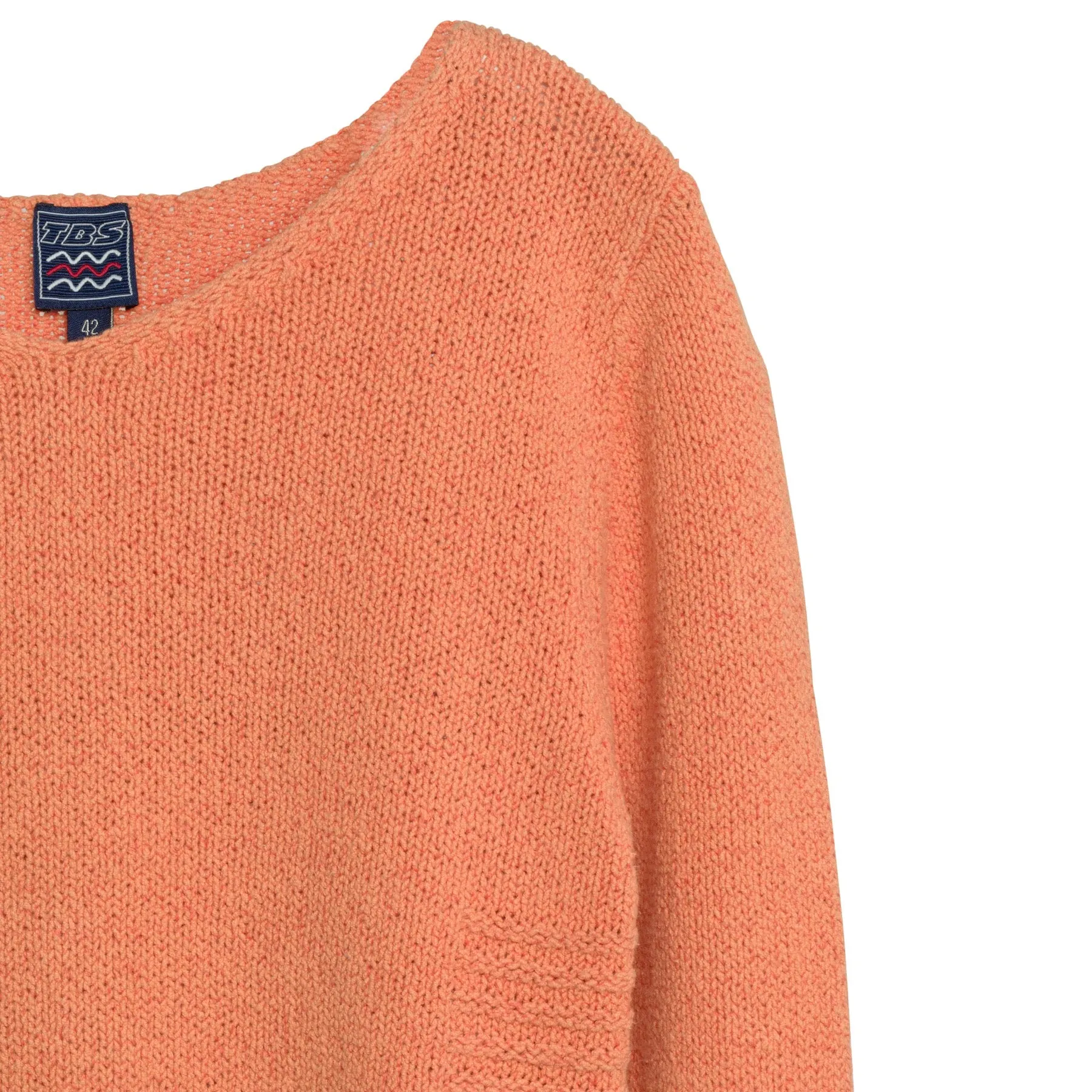 Garter Stitch Pattern Knit Linen Blend Pullover