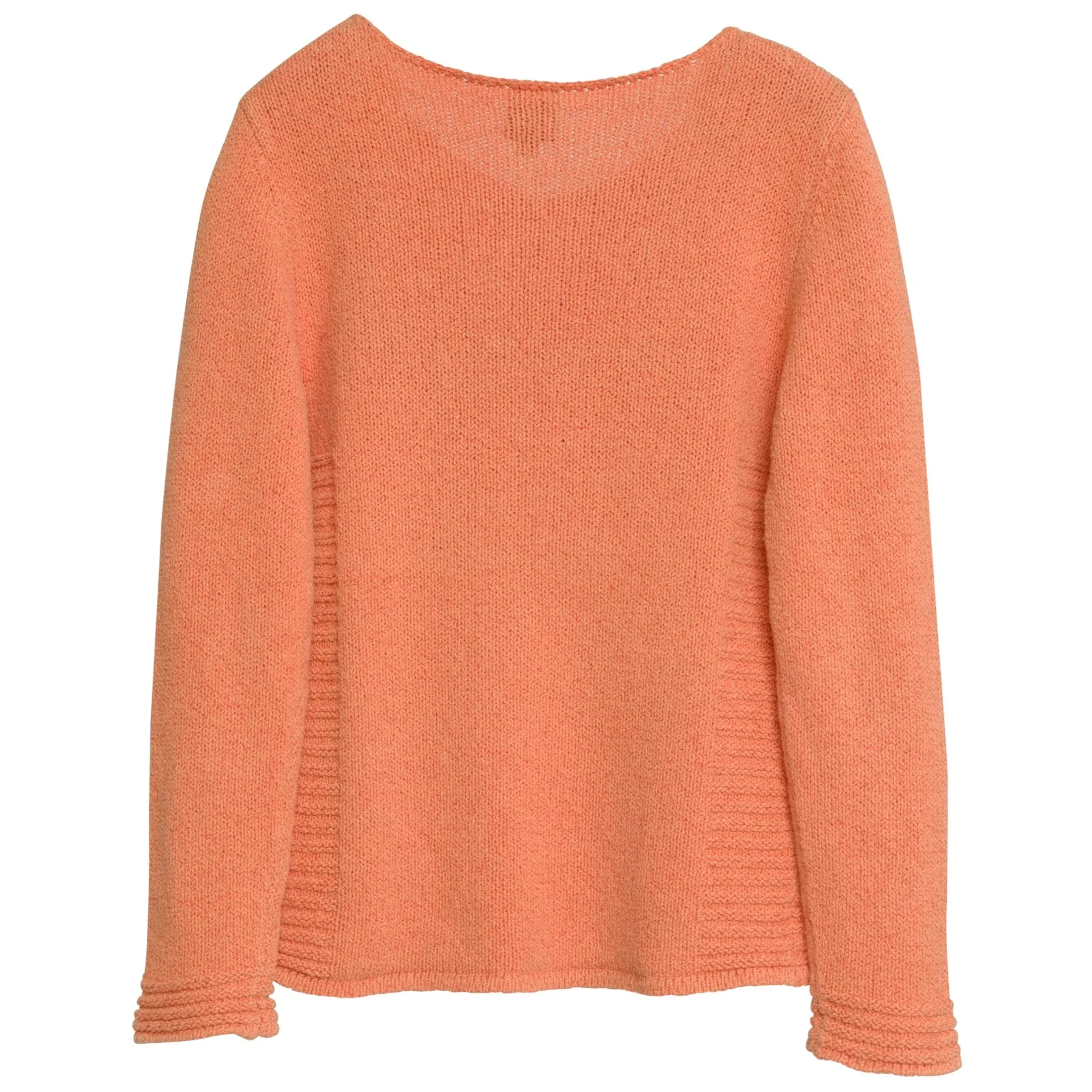 Garter Stitch Pattern Knit Linen Blend Pullover