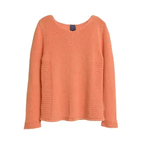 Garter Stitch Pattern Knit Linen Blend Pullover