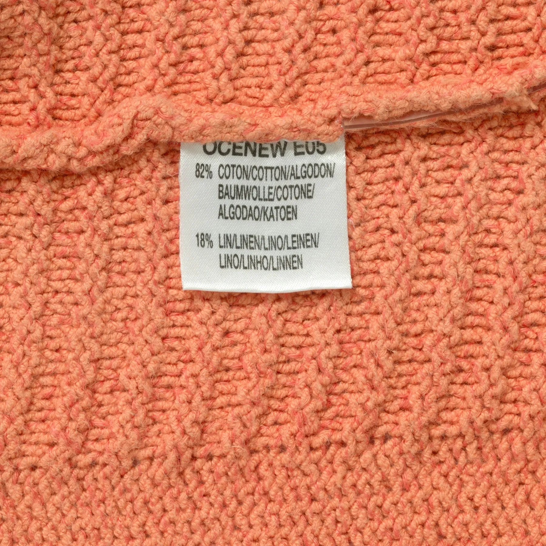 Garter Stitch Pattern Knit Linen Blend Pullover