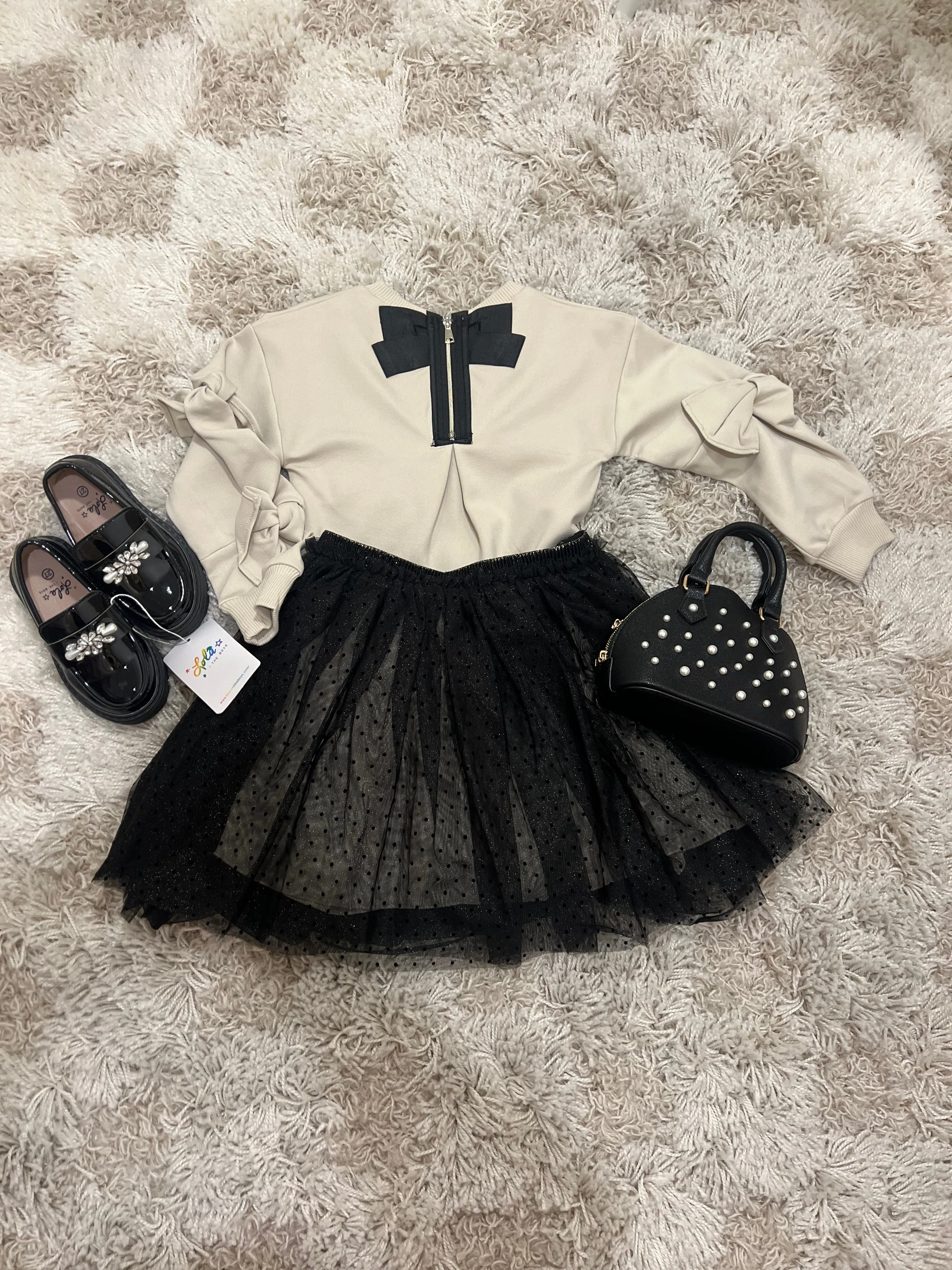 Girls Knit Pullover with Bow Detail