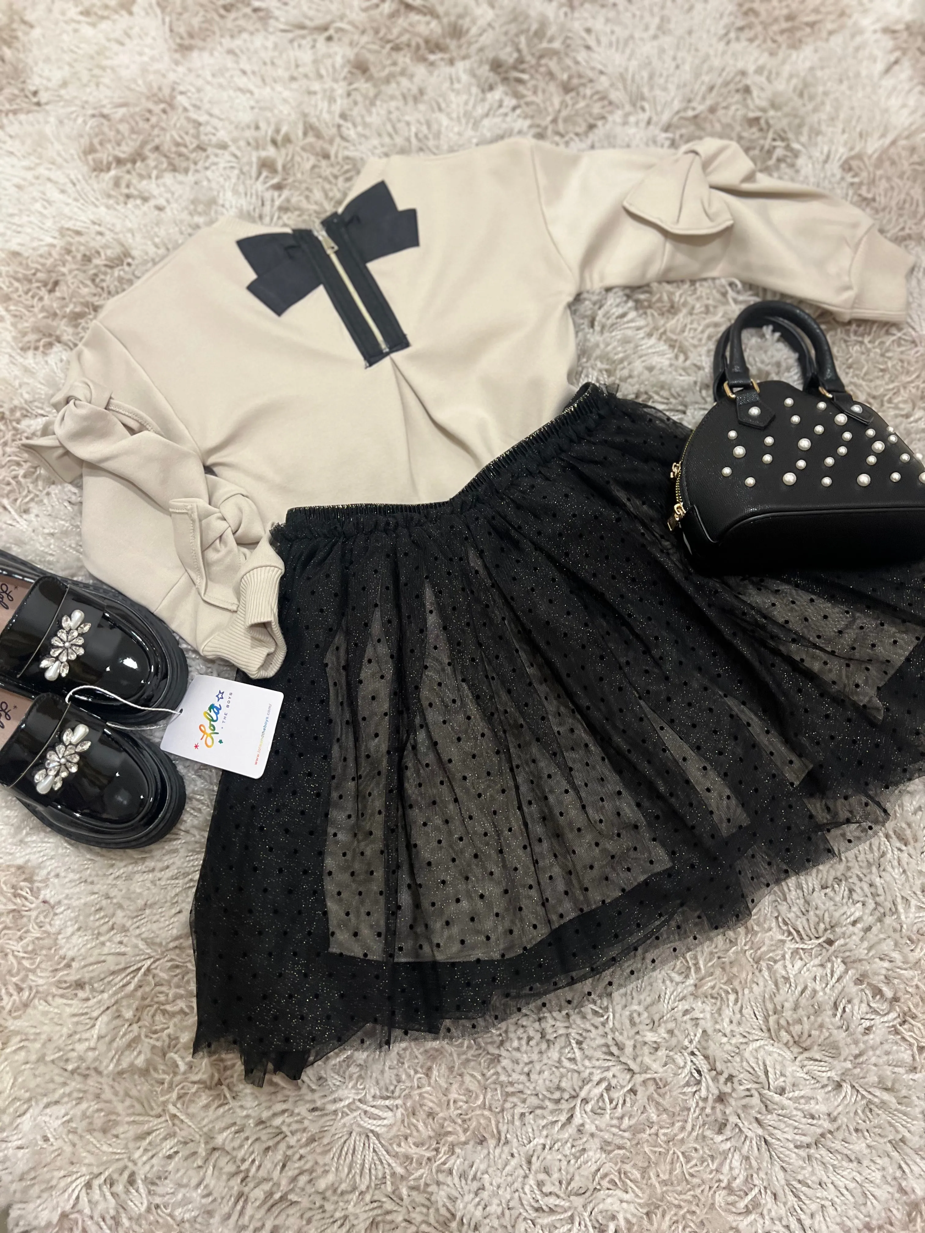 Girls Knit Pullover with Bow Detail