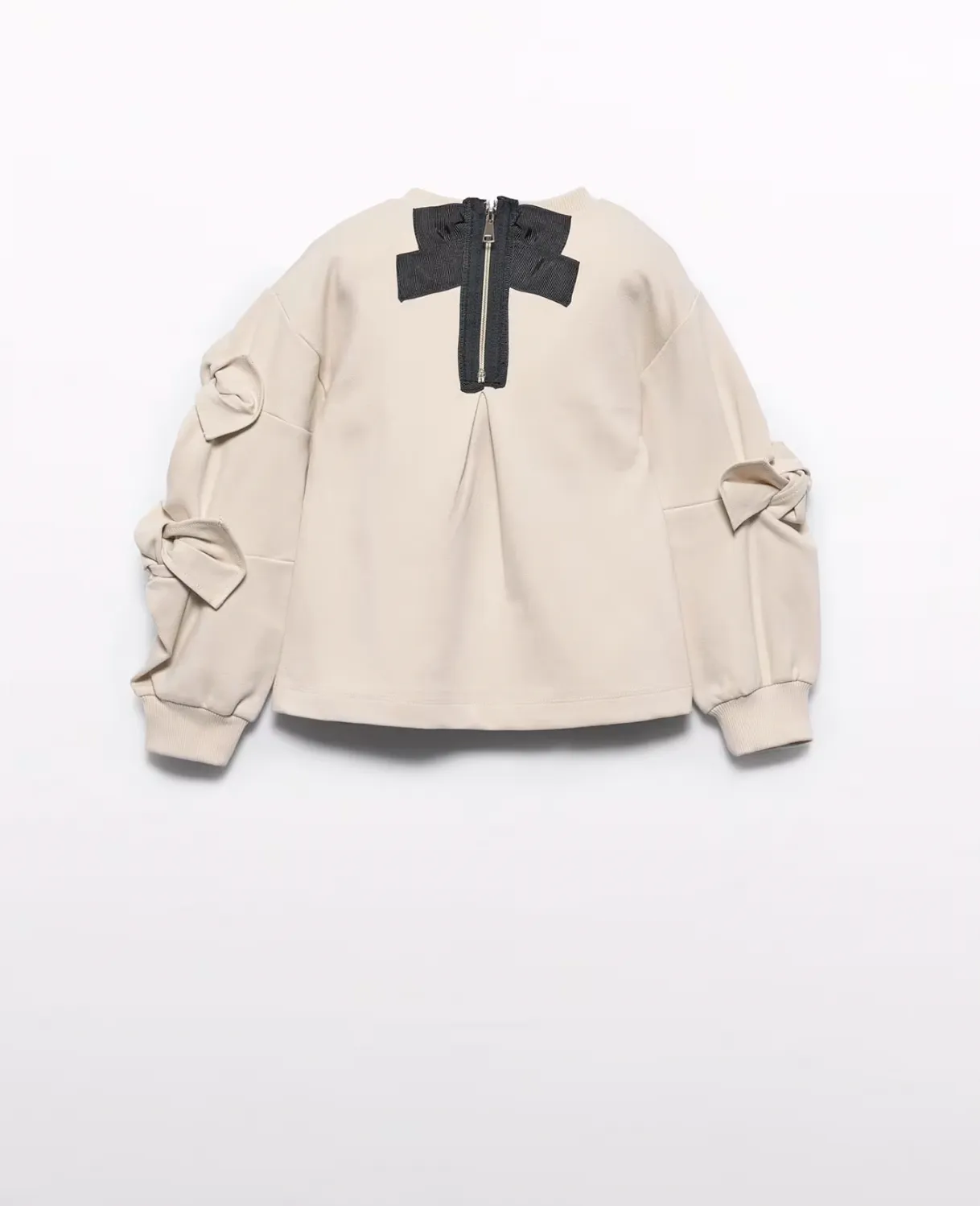 Girls Knit Pullover with Bow Detail