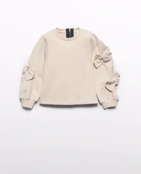 Girls Knit Pullover with Bow Detail