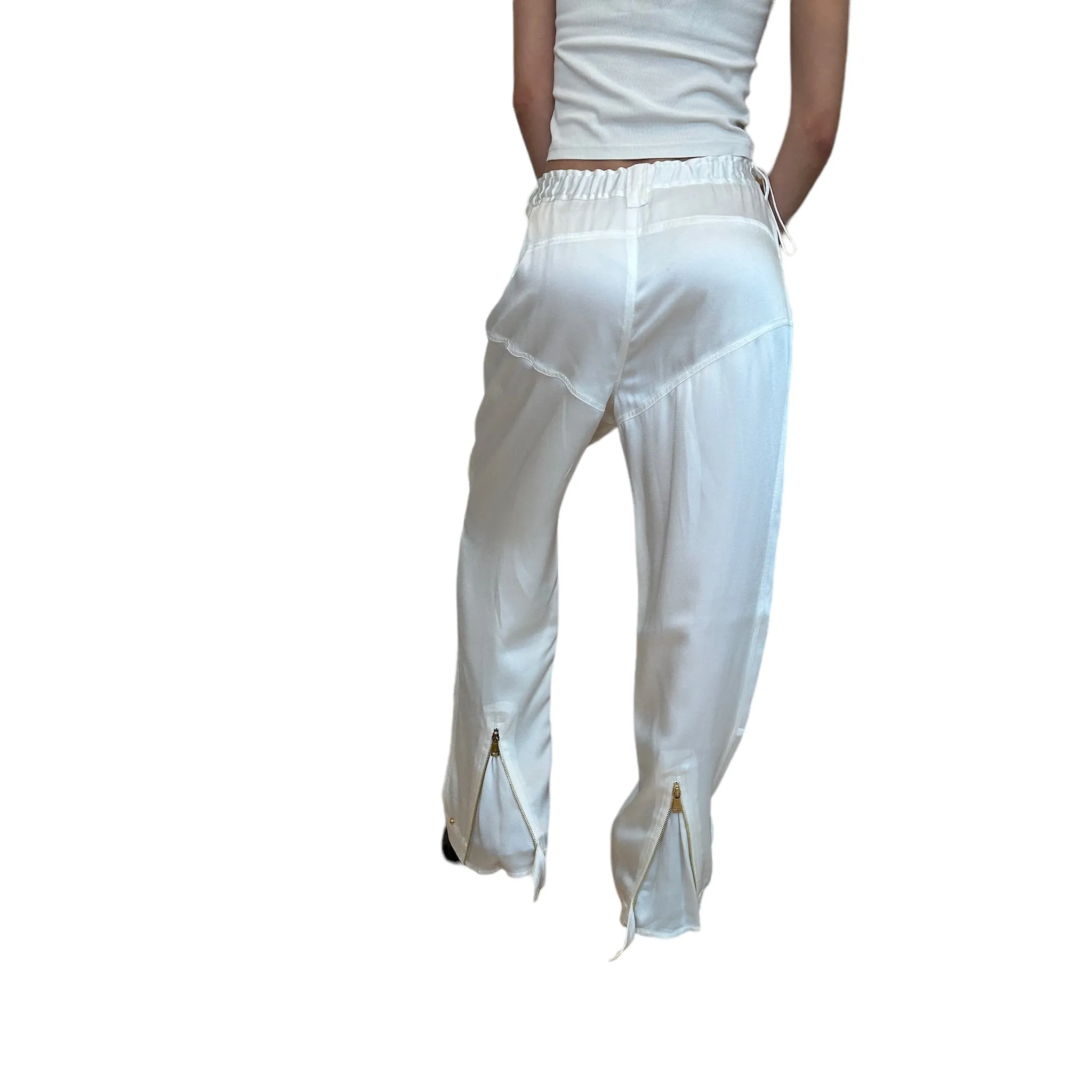 Glossy White Cargo Pant - 2