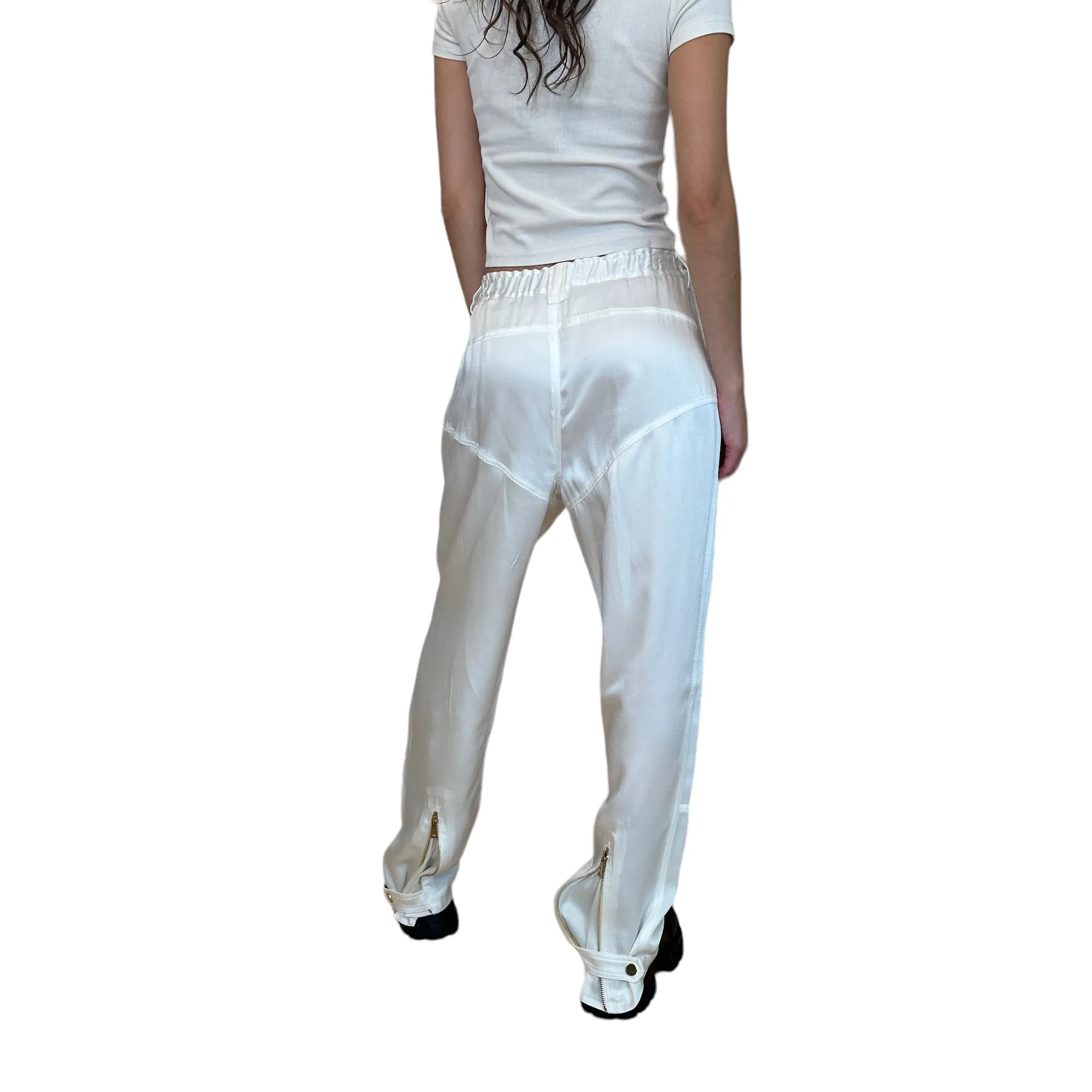 Glossy White Cargo Pant - 2