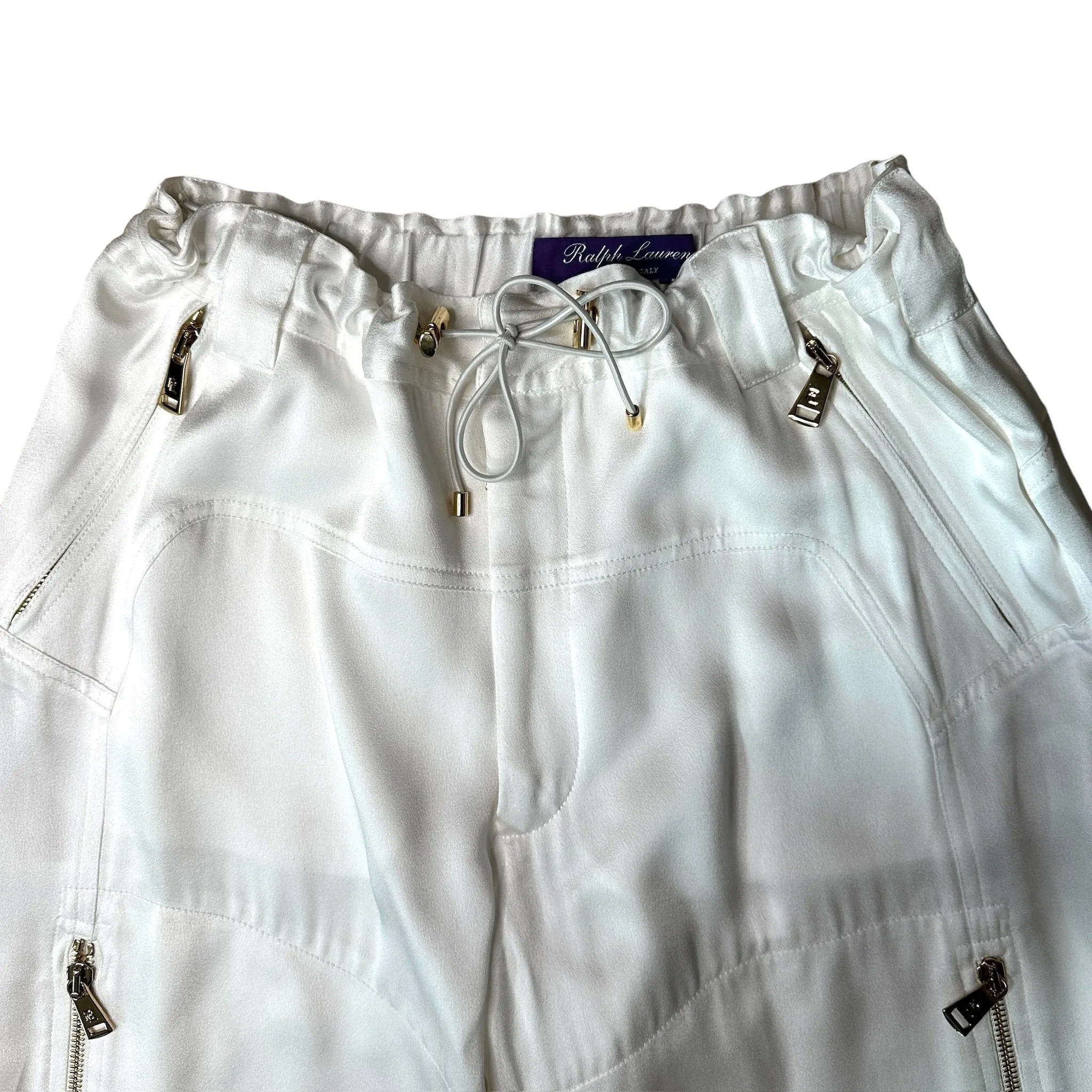Glossy White Cargo Pant - 2