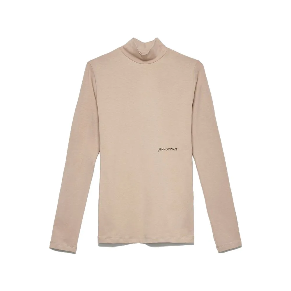 Hinnominate Elegant Beige Turtleneck Sweatshirt