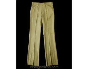 Men's Medium 60s Pants - Mod Late 1960s Khaki Brown Tailored Pant - Boot Cut Flare Trouser - Handsome Deadstock - Waist 32 - Inseam 36.5