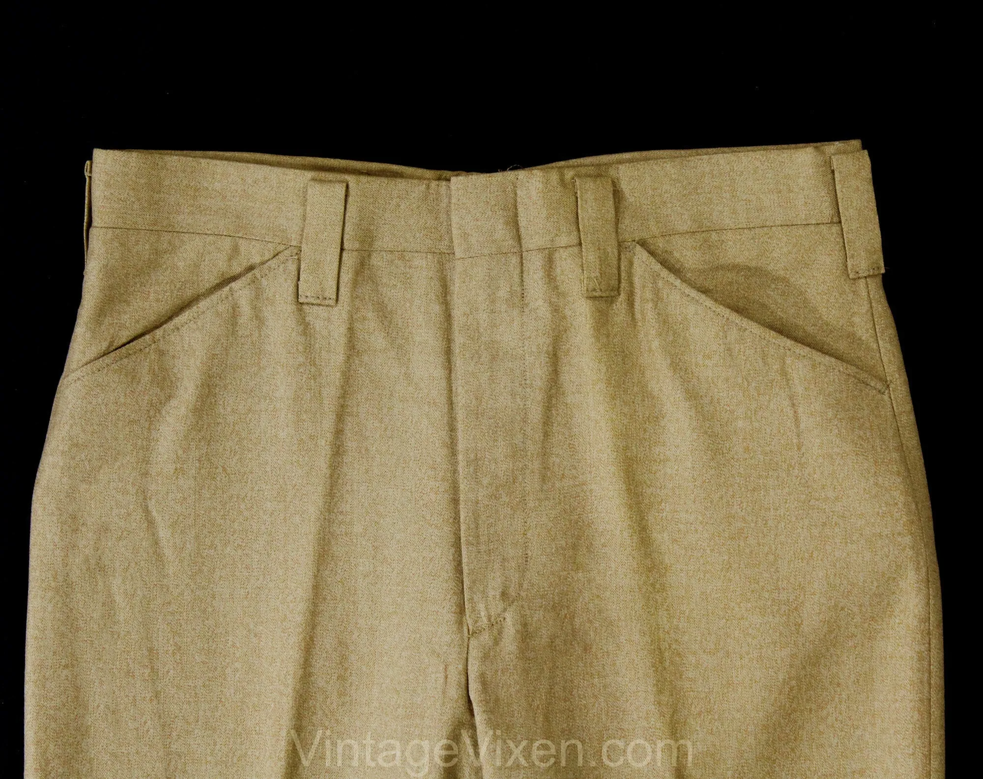 Men's Small 60s Pants - Mod Late 1960s Khaki Brown Tailored Pant - Boot Cut Flare Trouser - Handsome Deadstock - Waist 30.5 - Inseam 37