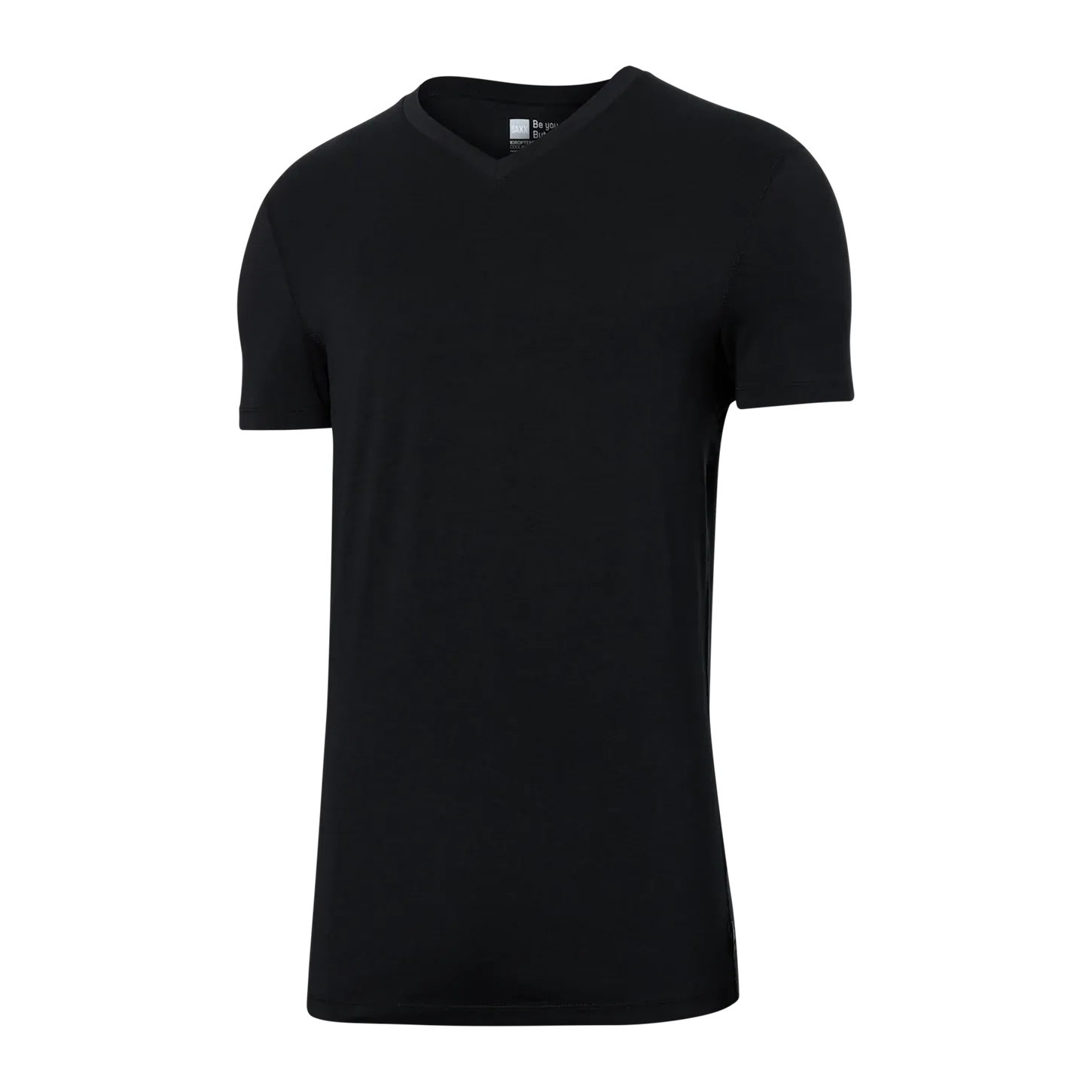 SAXX DropTemp Cooling Cotton Short Sleeve V-Neck Black - SXSV44 BLK