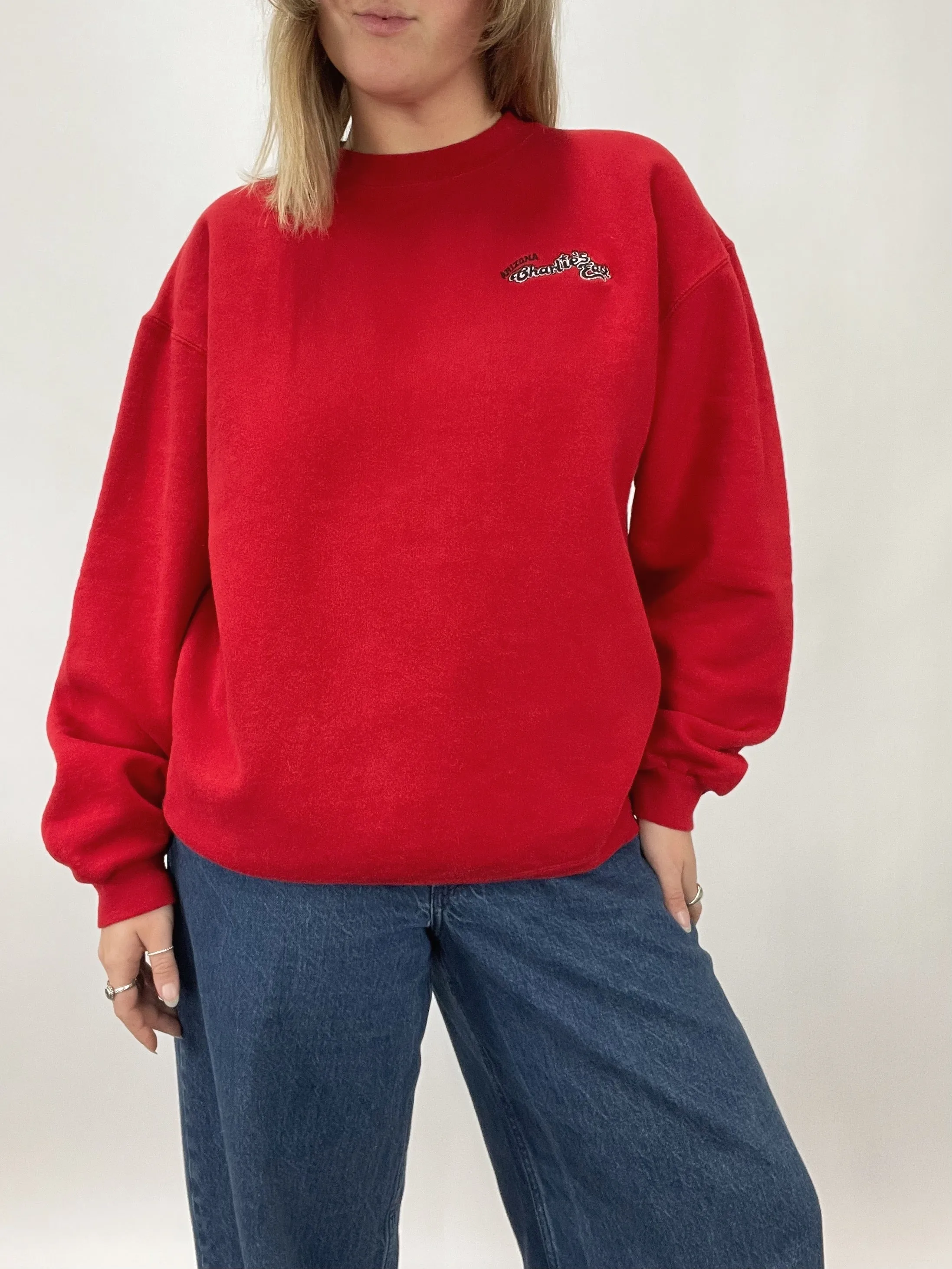 Vintage Arizona Charlie's Red Crewneck Sweatshirt (L)